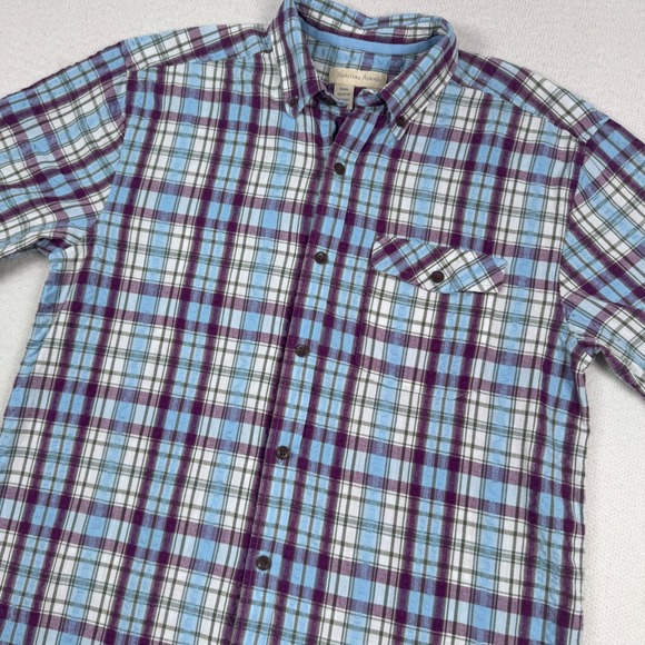 The Territory Ahead Other - Territory Ahead Shirt Men's Medium Seersucker Button Down Plaid Short Sleeve